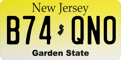NJ license plate B74QNO