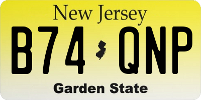 NJ license plate B74QNP
