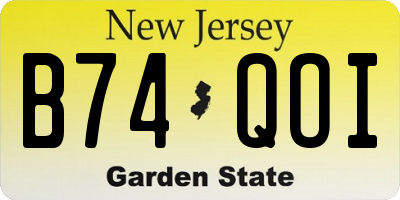 NJ license plate B74QOI