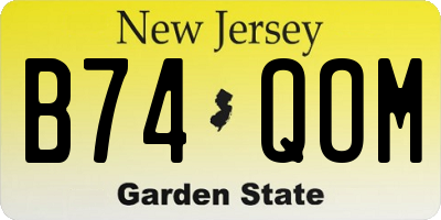 NJ license plate B74QOM
