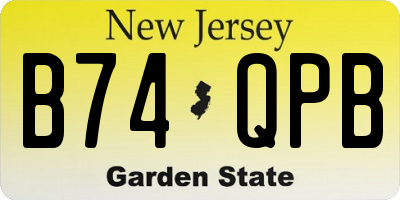 NJ license plate B74QPB