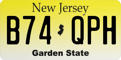 NJ license plate B74QPH