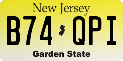 NJ license plate B74QPI