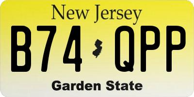 NJ license plate B74QPP
