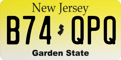 NJ license plate B74QPQ