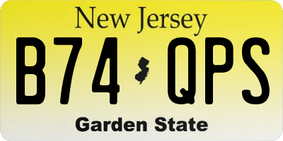 NJ license plate B74QPS