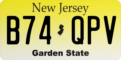 NJ license plate B74QPV