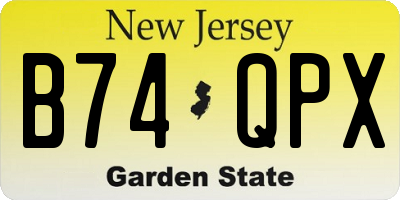 NJ license plate B74QPX