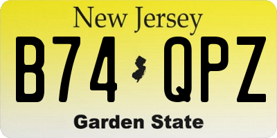 NJ license plate B74QPZ