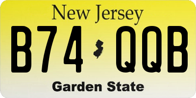 NJ license plate B74QQB