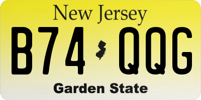 NJ license plate B74QQG