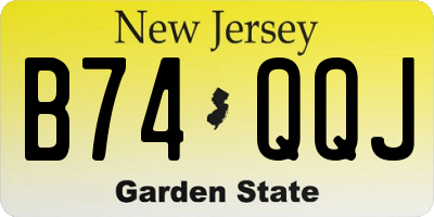 NJ license plate B74QQJ
