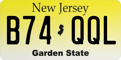 NJ license plate B74QQL