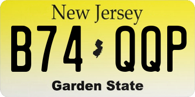 NJ license plate B74QQP