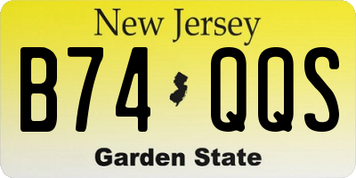 NJ license plate B74QQS
