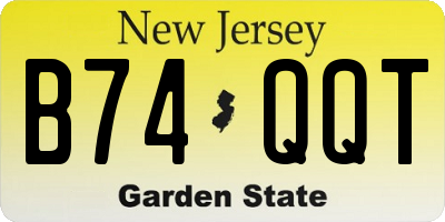 NJ license plate B74QQT