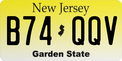 NJ license plate B74QQV