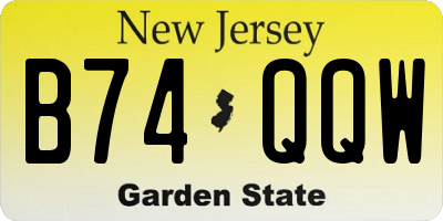 NJ license plate B74QQW