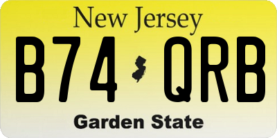NJ license plate B74QRB