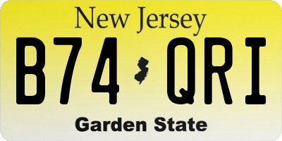 NJ license plate B74QRI