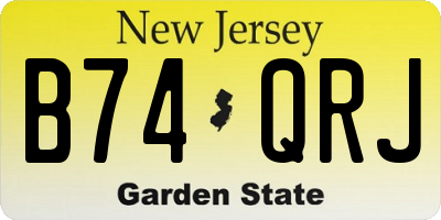 NJ license plate B74QRJ