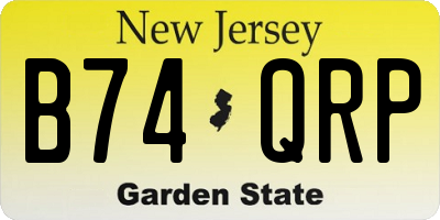 NJ license plate B74QRP