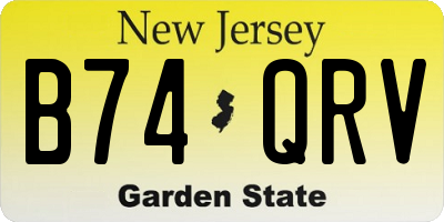 NJ license plate B74QRV