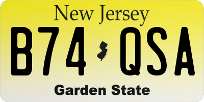 NJ license plate B74QSA