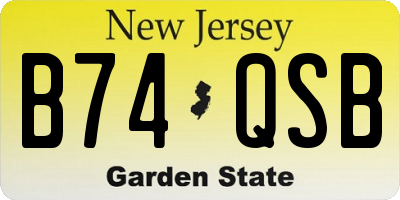 NJ license plate B74QSB