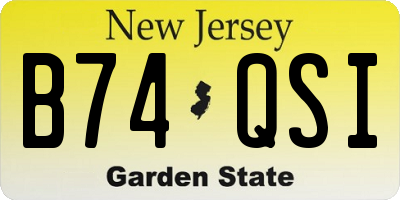 NJ license plate B74QSI