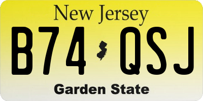 NJ license plate B74QSJ
