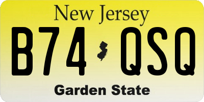 NJ license plate B74QSQ