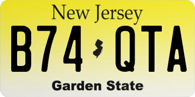 NJ license plate B74QTA