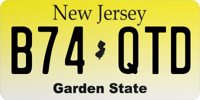 NJ license plate B74QTD