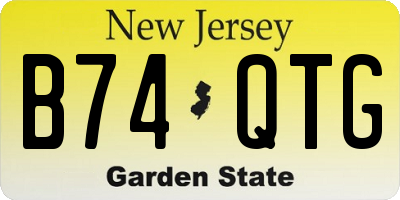 NJ license plate B74QTG