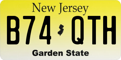 NJ license plate B74QTH