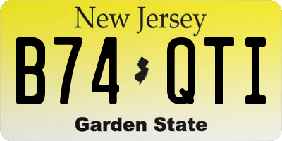 NJ license plate B74QTI