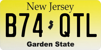 NJ license plate B74QTL