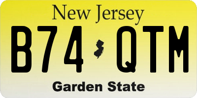 NJ license plate B74QTM