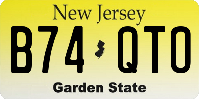 NJ license plate B74QTO
