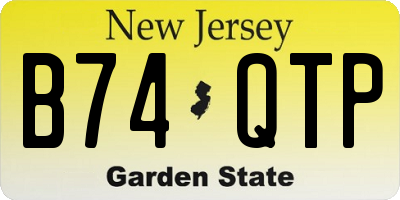 NJ license plate B74QTP