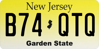 NJ license plate B74QTQ