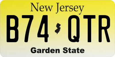 NJ license plate B74QTR