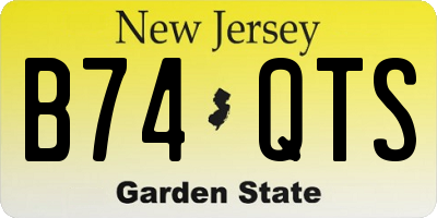 NJ license plate B74QTS
