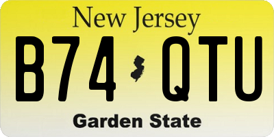 NJ license plate B74QTU
