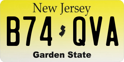 NJ license plate B74QVA