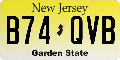 NJ license plate B74QVB