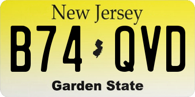 NJ license plate B74QVD