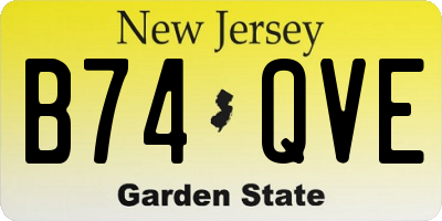 NJ license plate B74QVE
