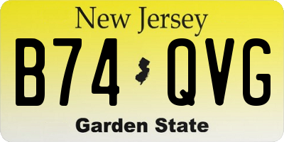 NJ license plate B74QVG